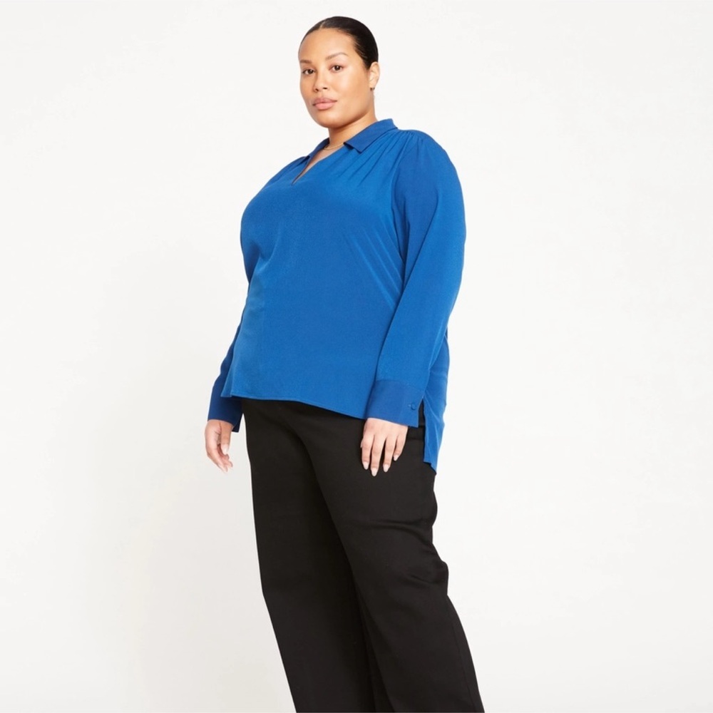 Universal Standard Polo Tunic in Navy Peony